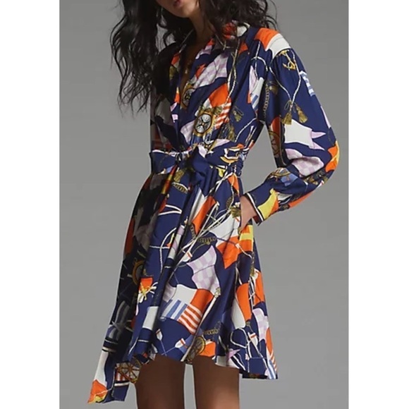 Nwt Anthropologie Maeve Mini Shirt Dress size XS Nautical Anthro New - Picture 1 of 11